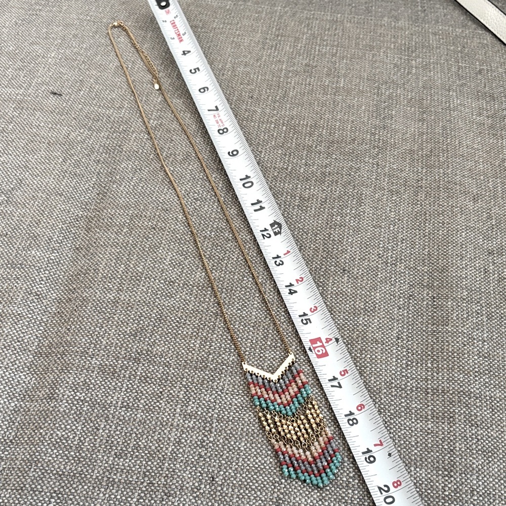 Multicolor Beaded‎ Chevron Necklace